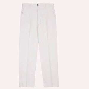 Drakes Ecru Cotton Flat Front Chino - Size 30